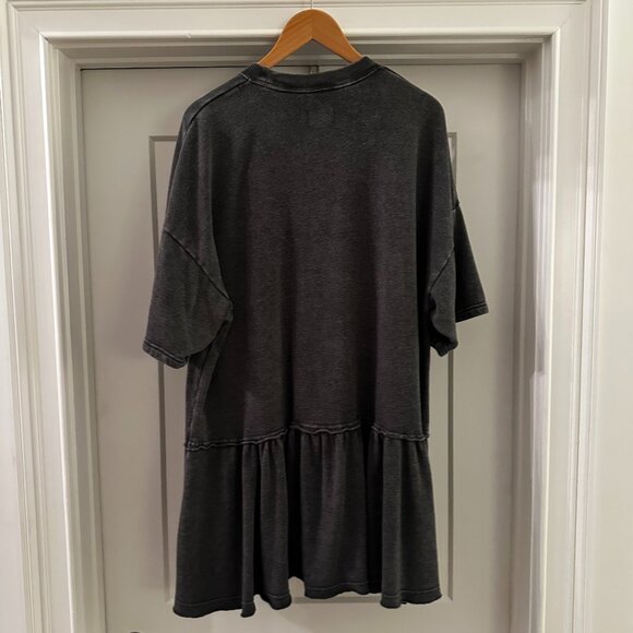 American Eagle Drop Waist Soft Gray Babydoll Sweatshirt Dress - Size Large - Picture 2 of 3